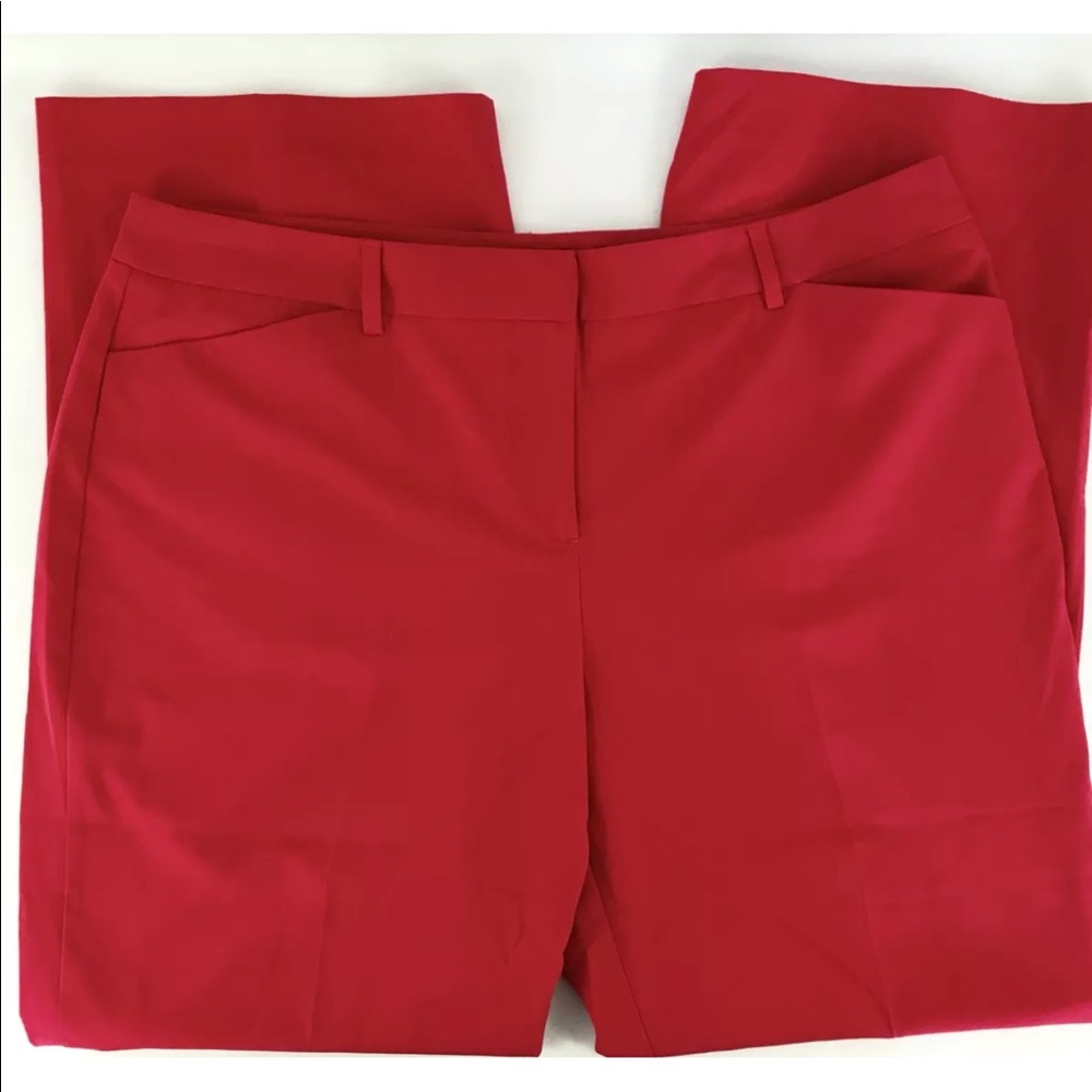 Metrostyle Pants Red Straight Flat Front Career